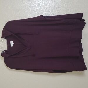 Lou & Grey Signaturesoft V-Neck Tunic Oversized Hoodie Small Casual Burg…